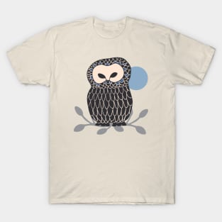 OWL IN THE MOONLIGHT Mysterious Moon Night Forest Bird - UnBlink Studio by Jackie Tahara T-Shirt